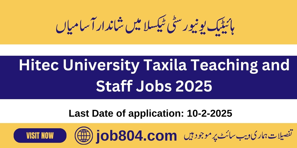 Hitec University Taxila Jobs 2025