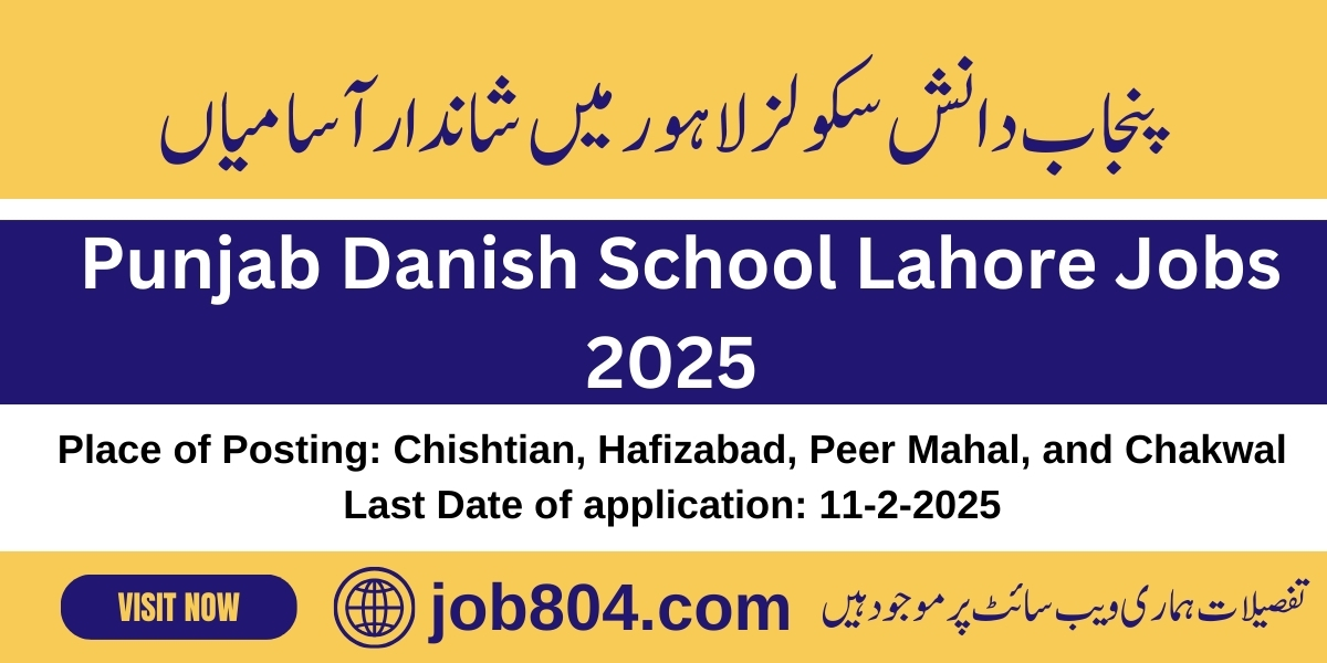 Punjab Danish School Lahore Jobs 2025